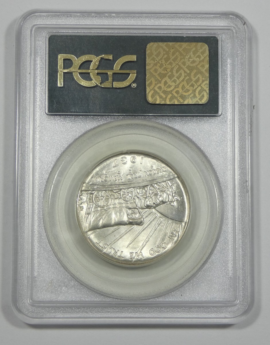 1937-D Oregon Trail Memorial Silver Commem 50c PCGS MS 65
