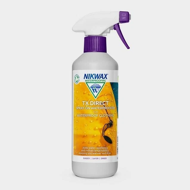 Nikwax TX Direct 500ml Spray auf Abdichtung für nasses Wetter Kleidung.