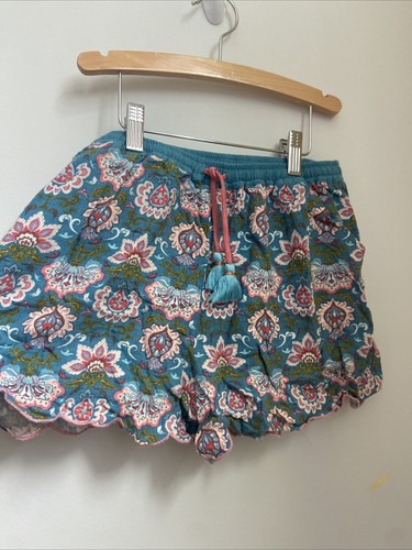 MATILDA JANE Enchanted Garden Lake Marble Easy Waist Printed Shorts Size 12 - Picture 2 of 5