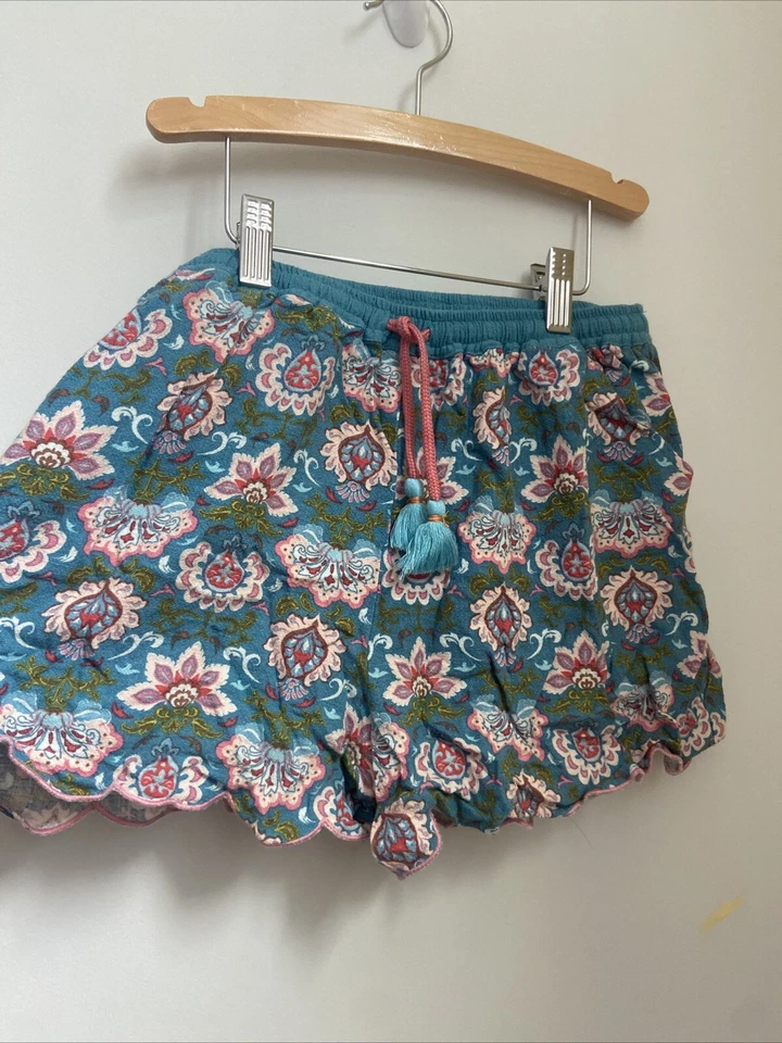 MATILDA JANE Enchanted Garden Lake Marble Easy Waist Printed Shorts Size 12 - Image 2 of 4