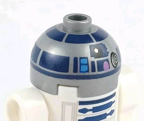 LEGO Star Wars Astromech Droid R2-D2 Flat Silver Head Large Receptor sw1085 - Picture 2 of 4