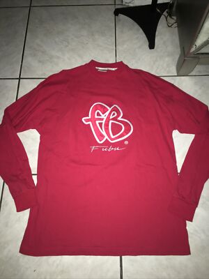 FUBU Mens Long Sleeve T Shirt Sz XL Red Big Hit On Front Used | eBay