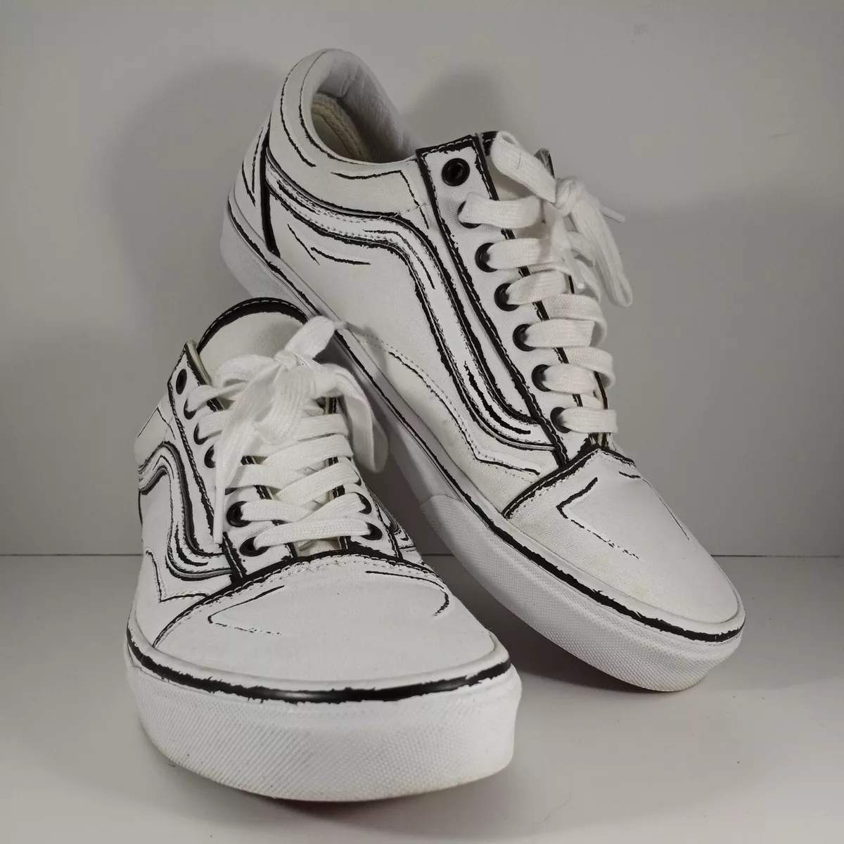 White low top shop vans mens