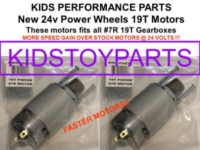 2X MOTORS - FASTER DYNATRAX 19T 24V #7R  ALSO FITS POWER WHEELS WRANGLER JEEPS