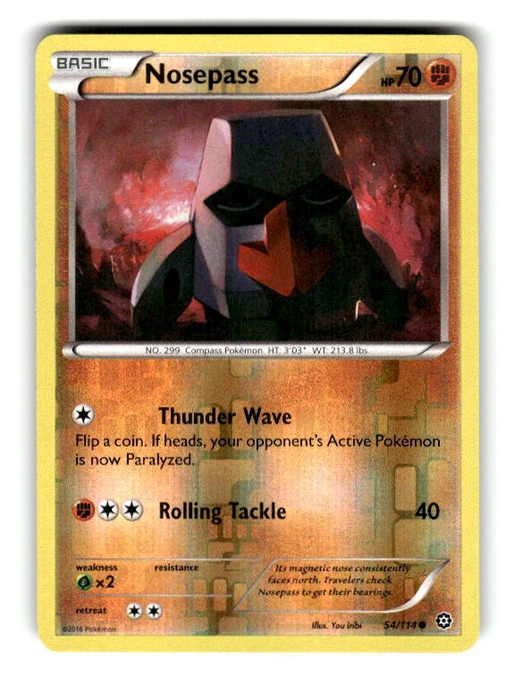 Pokemon XY Steam Siege Nosepass 54/114 Reverse Holo
