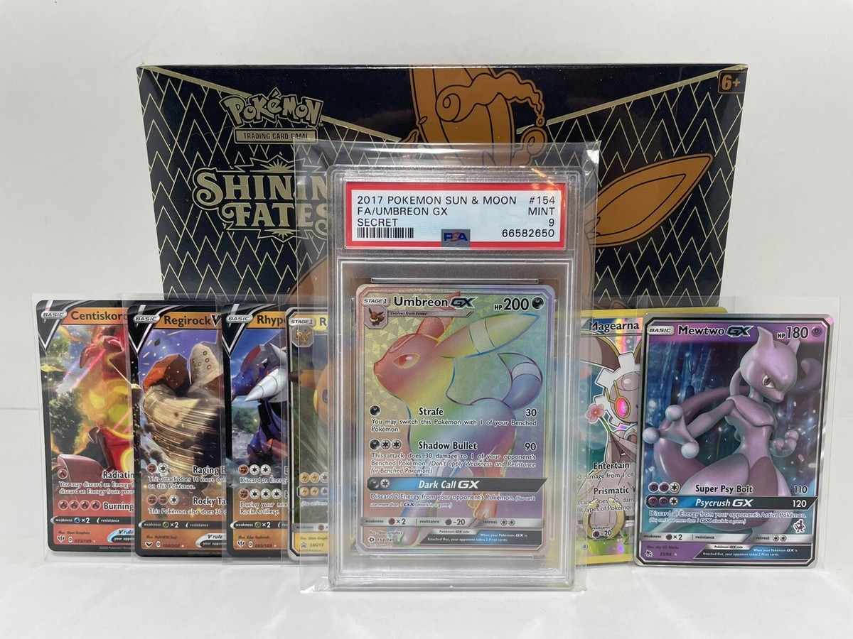 ポケモンカードゲーム　ブラッキーGX 154/149 SV69/SV94 Pokemon Umbreon GX Secret 154/149 Sun and Moon PSA 9 + Shining