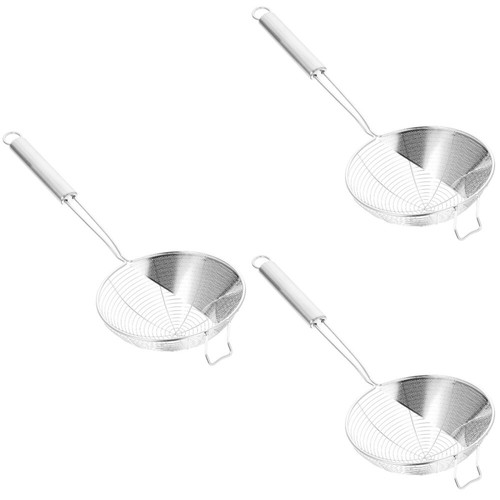 3 Pezzi Cucchiaio da Cucina in Acciaio Inox Cucchiaio da Schiuma Scanalato Stoviglie - Foto 7 di 12