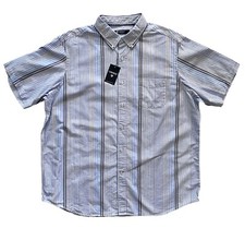 Daniel Cremieux Classics Nwt 100 Cotton Blue Stripe Short Sleeve Shirt XL