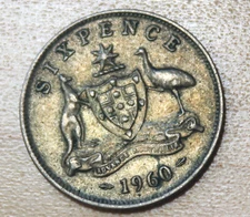 1960 Australia 6 Pence Silver