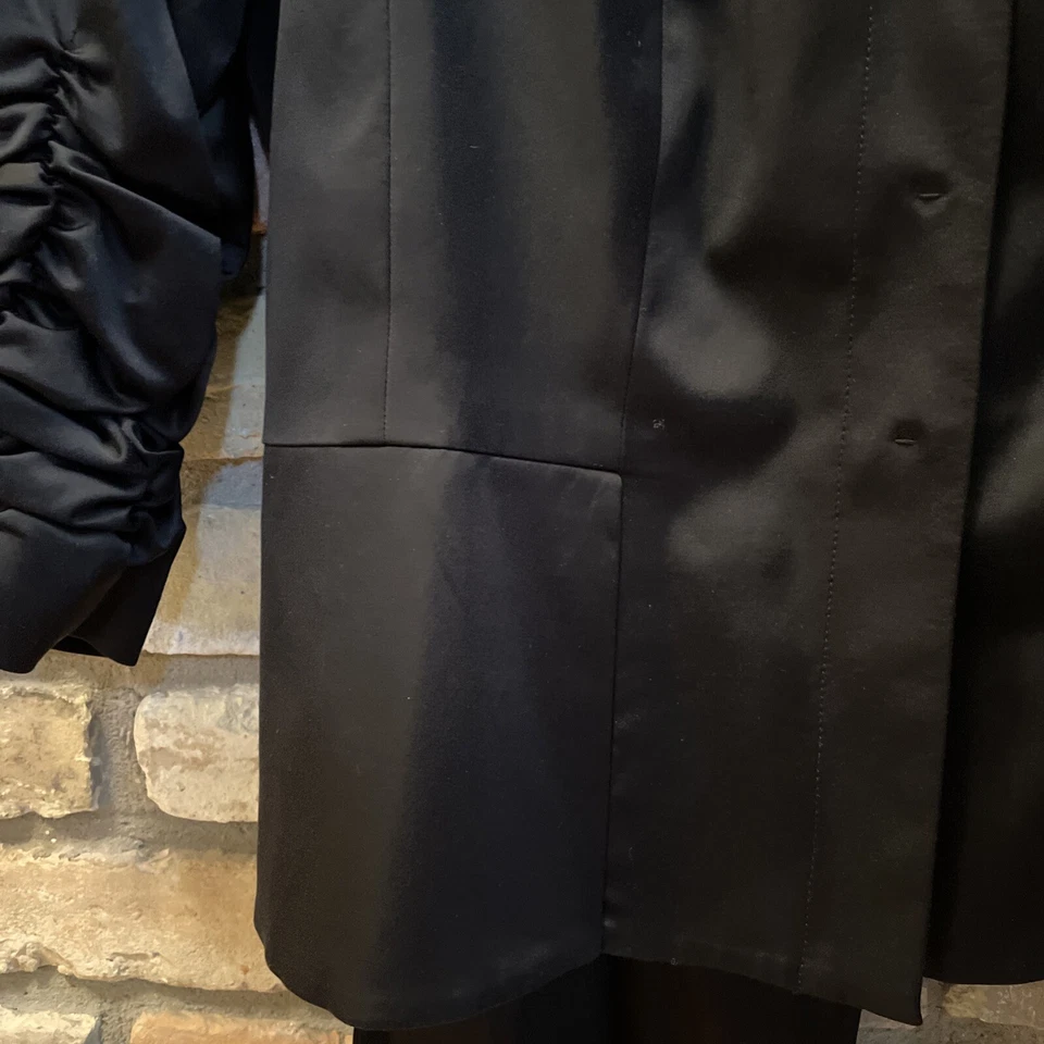 Doncaster Traje Pantalón Negro Satinado Nuevo Con Etiquetas 8 Noche Fiesta Mangas Acanaladas Foto 3 de 4