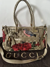 Authentic Gucci  Shoulder Handbag Canvas Women with Customized Patches