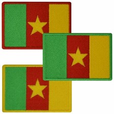 Aufn&auml;her KAMERUN Fahne 8 x 5,5cm Bestickt Flagge Patch FanShirts4u