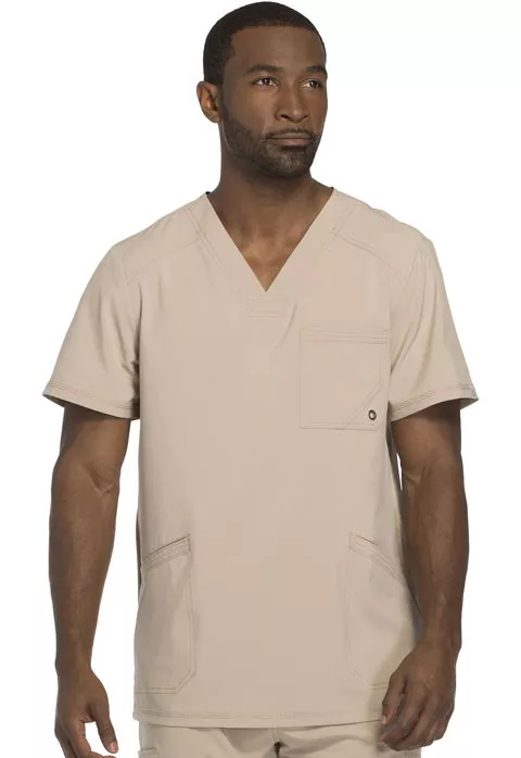Cherokee Infinity Scrubs Men V Neck Top CK900A KAK Khaki Free
