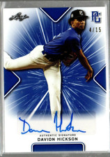 2021 Leaf Perfect Game Showcase Blue #BADH3 Davion Hickson Auto /15