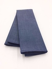  95 Bloomingdales Mens Handkerchief Blue Solid Casual Dress Cotton Pocket Square