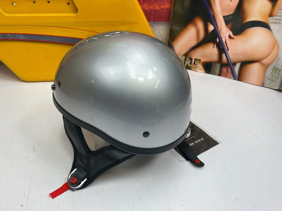 🔥THH T-70 Half Shell Cruiser Bicicleta de Calle Casco de Motocicleta Plateado X-Grande🔥 Foto 4 de 4