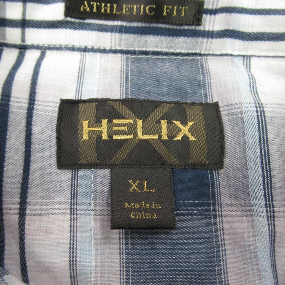 Camisa Helix Para Hombre XL Manga Corta Ligera A Cuadros Bolsillo Abotonado Foto 4 de 4