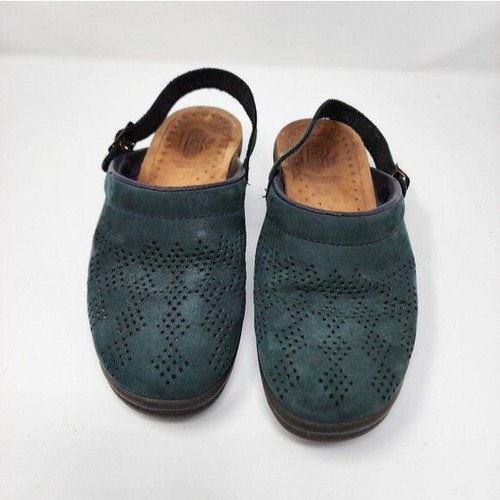 Fly Flot Hunter Verde Italiano Anatómico Cuero Zapatos Zuecos Mules Talla 8.5 - Imagen 12 de 12