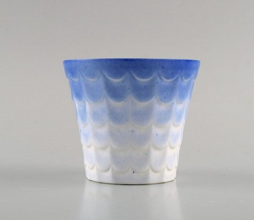 Wilhelm Kåge dla Gustavsberga. Cztery doniczki na zioła w glazurowanej porcelanie. - Zdjęcie 5 z 7
