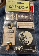 MAMBI Soft Spoken Scrapbook Layered 3D Stickers Love HUSBAND Married