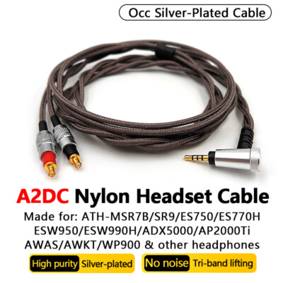 A2DC Hifi Occ Balanced Headphone Cable For ATH ADX5000 AP2000Ti AWAS AWKT WP900