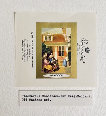 Vintage 1957 Rademaker OLD MASTERS ART Candy Bar Wrapper DEN HAAG b1 DE HOOCH