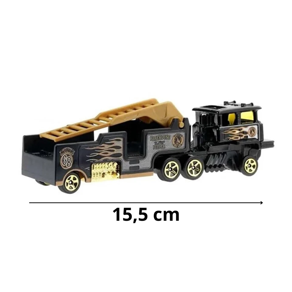 Hot Wheels Track Trucks, Camion Firehouse Fueler Racing in scala 1:64 Die Cast - Immagine 4 di 4