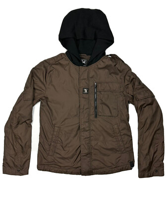 Ripcurl Men's Down Line Jacket Size S Brown Full Zip Hooded Casual Surf Wear