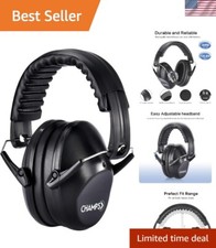 Premium Noise Protection Ear Muffs for Children - Travel Friendly, Black Color