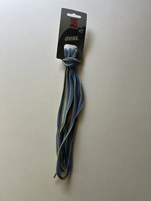 Sof Sole 45'' Athletic Oval Blue Shoe Laces With Yellow Trim 