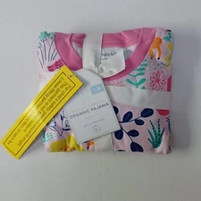 Pottery Barn Kids Sasha's Garden Tight Fit 2 Piece Pajama Size 8 Pink NWT