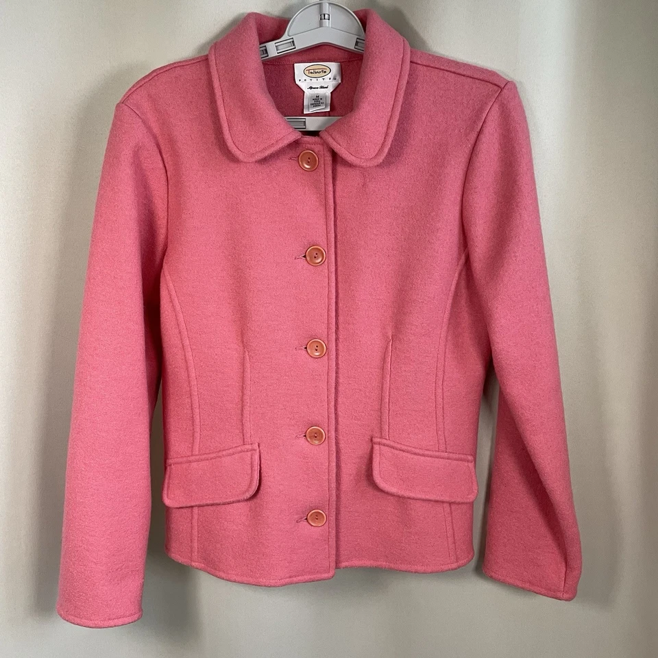 Chaqueta Blazer Talbots Petites Mediana Rosa Mezcla Lana Alpaca Foto 3 de 4