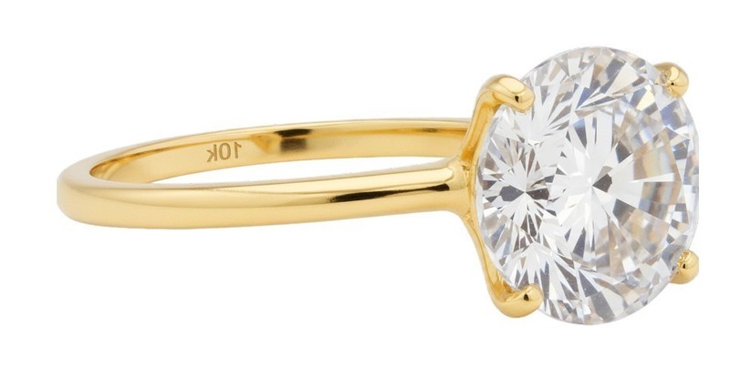 GENUINE 3.25 Cts WHITE SAPPHIRE RING 10K YELLOW SOLID GOLD - Free Appraisal