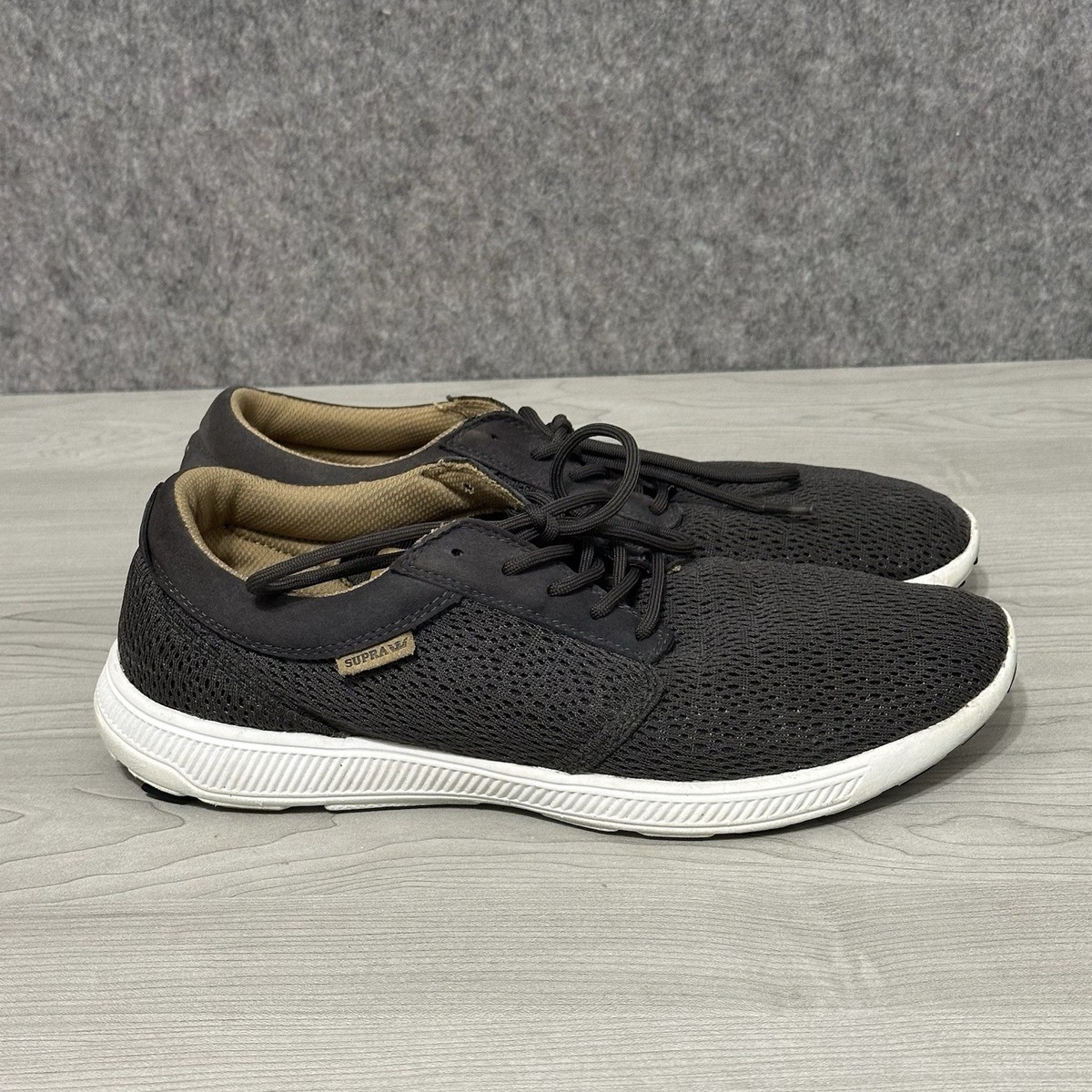 Supra Men's Hammer Run Sneakers Gray Mesh Low Top Athletic Shoes