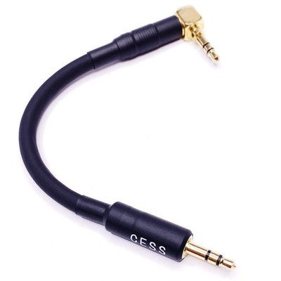Cess071 Right Angle To Straight 3.5mm Short Aux Stereo Audio Cable 3inch