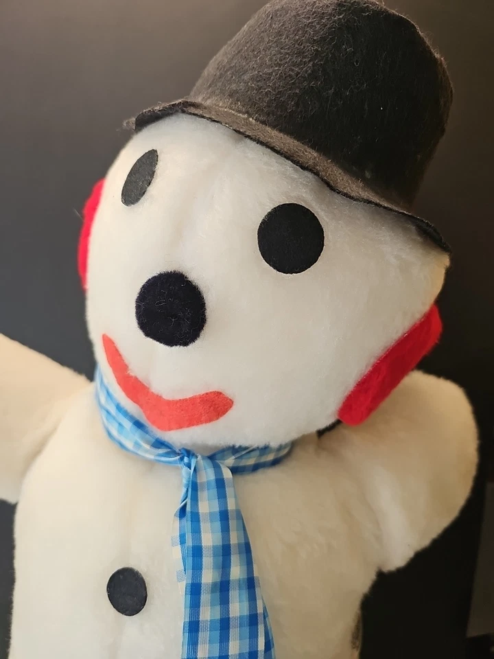 Boneco de neve de Natal de pelúcia vintage Parisi Creations 23" com chapéu raro! - Imagem 2 de 4