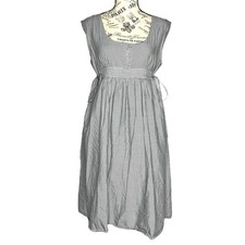 Old Navy MEDIUM Vertical Pinstripe Lined High Waist Side Ties Cap Sleeve Dress