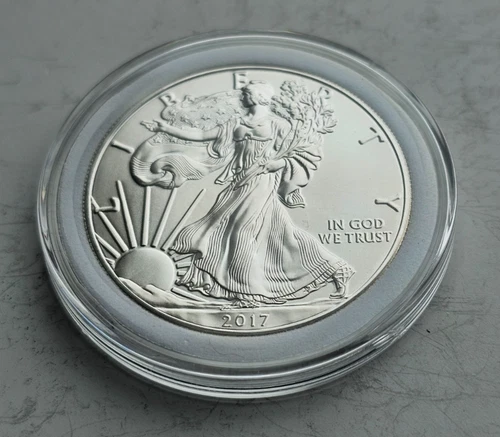 2017 American Silver Eagle Dollar Walking Liberty in Capsule  1 oz  .999 BU