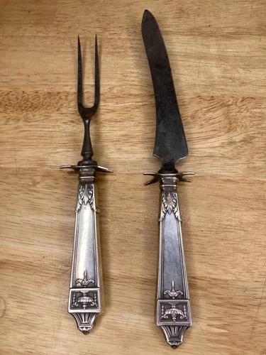 Small Lansdowne Gorham (Sterling, 1917) Art Nouveau Steak Two Piece Carving Set