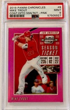 2019 Panini Chronicles Contenders Optic #8 Mike Trout PINK PRIZM /25 PSA 9 MINT