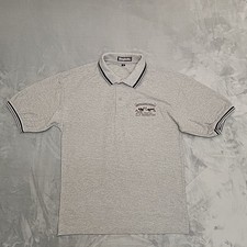 Rocky Mountain Elk Foundation Shirt Mens M Gray Polo RMEF Made in USA Y2K