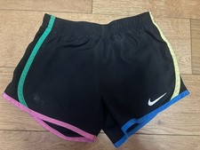 Nike girls dri-fit jogging shorts size 6 medium 5-6 years old Black Rainbow
