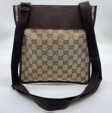 Authentic  Gucci GG Canvas beige/brown 200047 Shoulder Bag NS101606