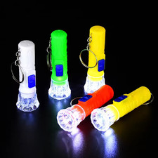 24 Pack Mini LED Flashlights Birthday Party Favors Keychain Multi Color Bulk Lot