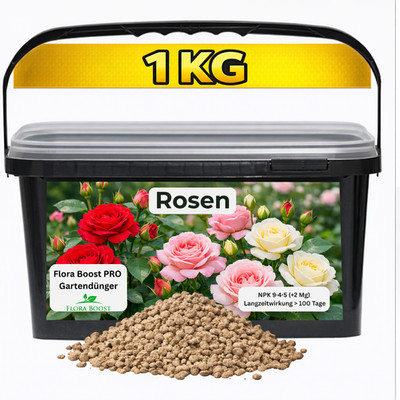 Rosen Dünger Langzeitwirkung | Flora Boost PRO NPK 9-4-5 für blühende Rosen