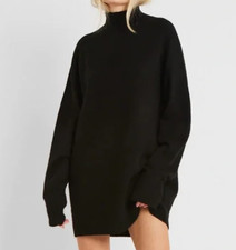 BOA Because of Alice Soft Brushed High Neck Jumper Dress Black Size M NWT