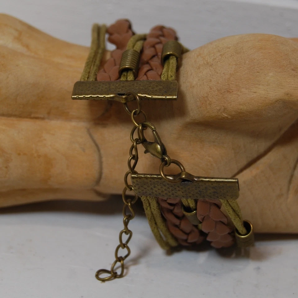 Pulsera Vintage Capas Multi Hilo Imitación Cuero Mariposa Infinito Dije Foto 4 de 4