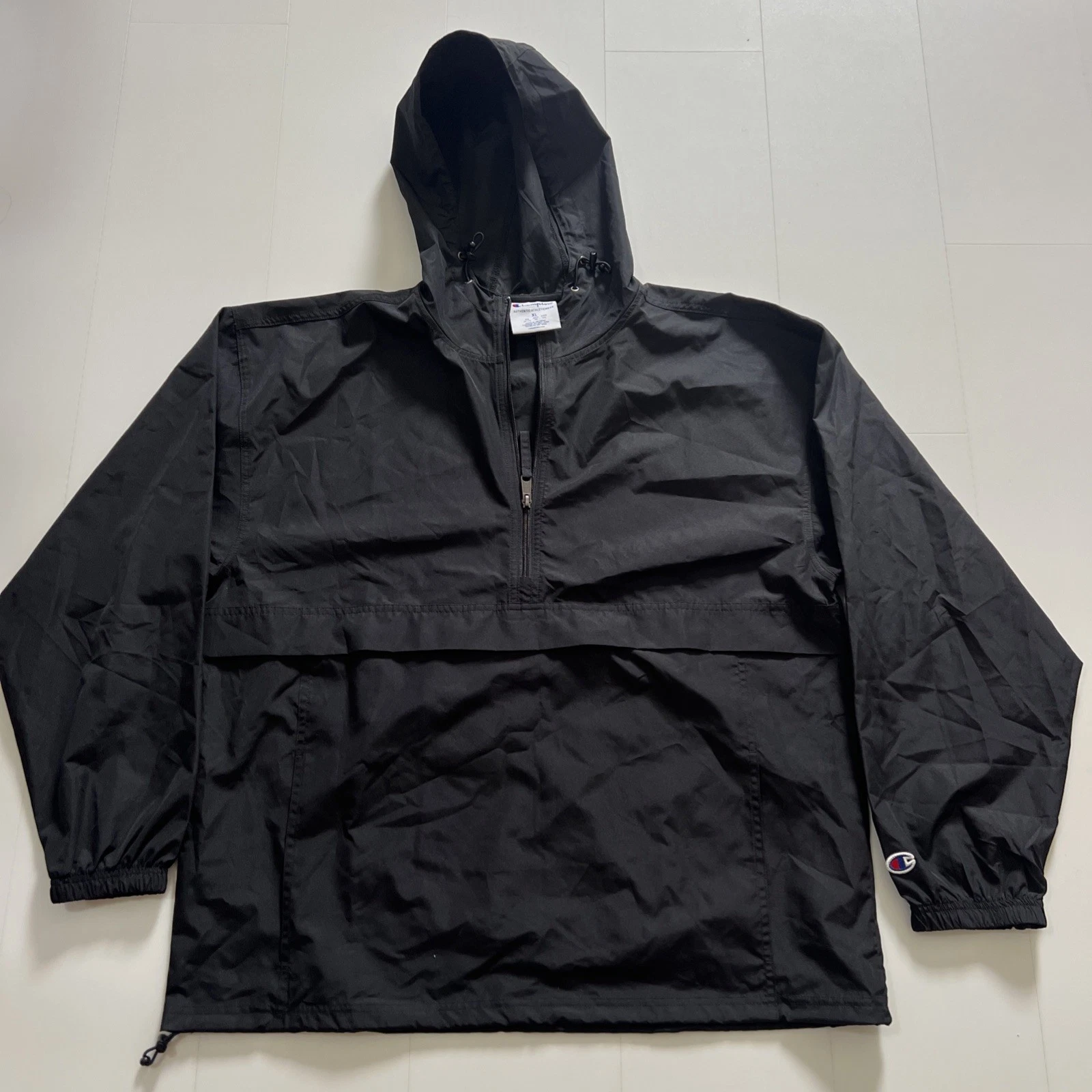Champion Mens Packable Quarter-Zip Hooded Jacket XL