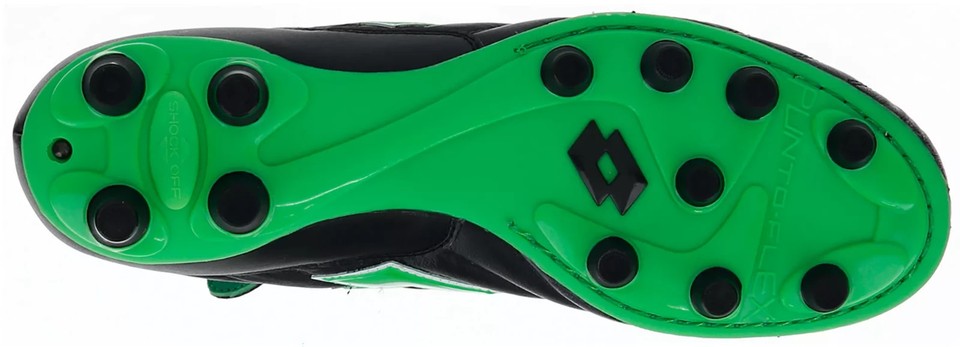 Lotto Stadio OG II FG Scarpe Da Calcio Taglia 8.5 US – Nero/Verde Primavera – Nuove Senza Scatola