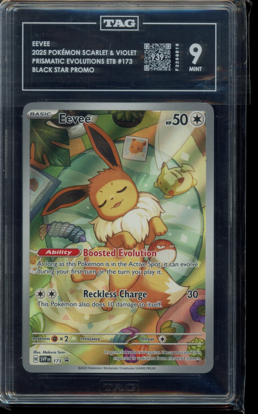 2025 EEVEE 173 #173 Black Star Promo Prismatic Evolutions Pokemon TAG 9